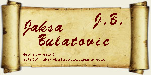 Jakša Bulatović vizit kartica